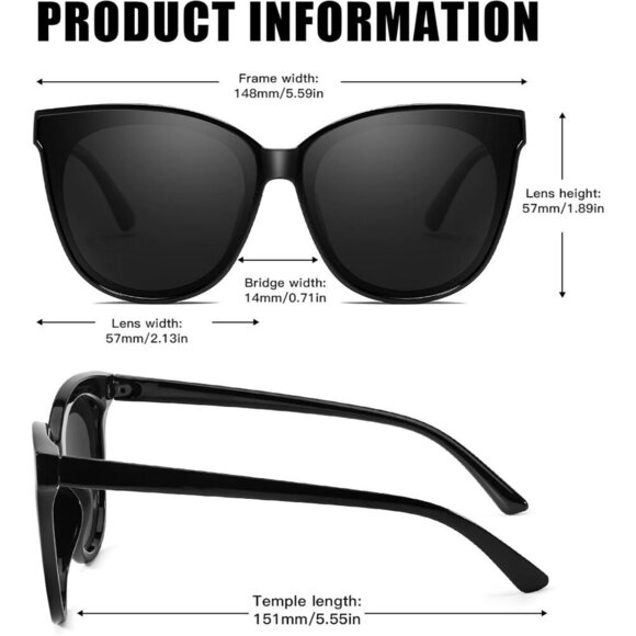 Women\'s Oversized Cat Eye Sunglasses UV400 Polarized Fashion Outdoor main image 4